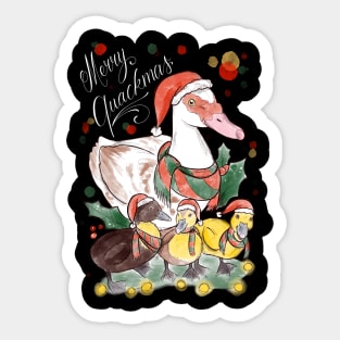 Merry quackmas dark Sticker